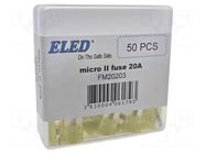 Fuse: fuse; 20A; 32VDC; automotive; 9.1mm; MINI; 9.1x3.8x15.3mm ELED