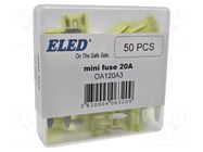 Fuse: fuse; 20A; 32VDC; automotive; 11.1mm; MINI ELED