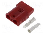 Connector: DC supply; plug; hermaphrodite; AXC50; 600V; PIN: 2; red AMPHENOL
