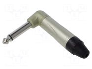 Connector: Jack 6,3mm; plug; male; mono; ways: 2; angled; for cable AMPHENOL