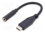 Adapter; USB 3.1; Jack 3.5mm socket,USB C plug; nickel plated DIGITUS