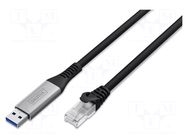 Cable; USB 3.2 Gen 1; RJ45 plug,USB A plug; nickel plated; 10m DIGITUS