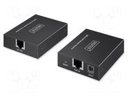 USB extender; USB 2.0; DC socket,RJ45 plug,USB A socket x4 DIGITUS