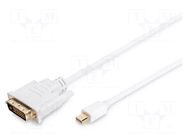 Cable; DVI-D (24+1) plug,mini DisplayPort plug; 2m; white DIGITUS