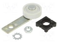 Driving head; flat lever,lever R 30mm, plastic roller Ø20mm CROUZET