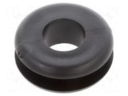 Grommet; Ømount.hole: 19mm; Øhole: 11.1mm; black; 0÷80°C; PVC ESSENTRA