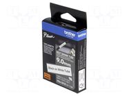 Heat shrink sleeve; 9mm; 1.5m; white; Character colour: black BROTHER