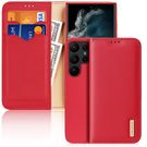 Dux Ducis Hivo case Samsung Galaxy S23 Ultra cover with flip wallet stand RFID blocking red, Dux Ducis