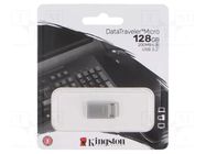 Pendrive; USB 3.2 Gen 1; 128GB; R: 200MB/s; DataTraveler Micro KINGSTON TECHNOLOGY