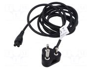 Cable; 3x0.75mm2; IEC C5 female,IS 1293 (M) plug; PVC; 3m; black LIAN DUNG
