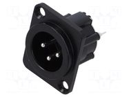 Connector: XLR; socket; male; AX; 15A; 133V; PIN: 3; IP40; soldering AMPHENOL