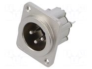 Connector: XLR; socket; male; AX; 15A; 133V; PIN: 3; IP40; straight AMPHENOL