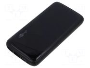 Re-battery: powerbank; 5V; 10000mAh; 2A; Colour: black GOOBAY