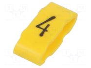 Markers; Marking: 4; 10÷317mm; PVC; yellow; -30÷80°C; leaded; CLI M WEIDMÜLLER