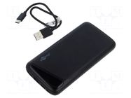 Re-battery: powerbank; 5V; 10000mAh; 2A; Out: USB A socket,USB C GOOBAY