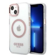 Guess Metal Outline MagSafe case for iPhone 13 - pink, Guess