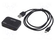 Splitter; HDMI 2.1; 4K,8K; black; Input: HDMI socket,USB C socket VENTION