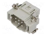 Connector: HDC; contact insert; male; CSE; PIN: 6; 16A; 600V; 6+PE ILME