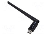 PC extension card: WiFi network; USB A plug; USB 2.0; black VENTION