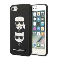 Karl Lagerfeld KLHCI8SAKICKCBK iPhone 7/8 / SE 2020 / SE 2022 black/black hardcase Saffiano Karl&amp;Choupette Head, Karl Lagerfeld