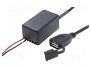 USB power supply; USB A socket; Sup.volt: 7÷12VDC; 5V/2.1A; black PER.PIC.