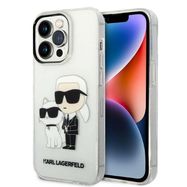 Karl Lagerfeld Glitter Karl&amp;Choupette case for iPhone 14 Pro - transparent, Karl Lagerfeld