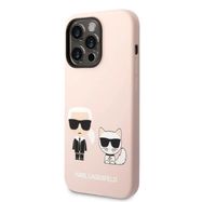 Karl Lagerfeld KLHMP14XSSKCI iPhone 14 Pro Max 6.7&quot; hardcase light pink/light pink Silicone Karl &amp; Choupette Magsafe, Karl Lagerfeld