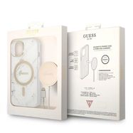 Set Guess GUBPP14SHMEACSH Case+ Charger iPhone 14 6.1&quot; white/white hard case Marble MagSafe, Guess