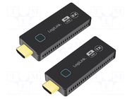 HDMI extender; HDMI plug x2,USB C socket x2; 4K; black; 30m LOGILINK