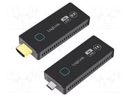 HDMI extender; HDMI plug,USB C socket x2,USB C plug; 4K; black LOGILINK