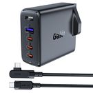 Fast charger GaN UK 100W Power Delivery 3x USB C 1x USB - black, Acefast