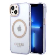 Guess GUHMP14SHTCMU iPhone 14 6.1&quot; purple/purple hard case Gold Outline Translucent MagSafe, Guess