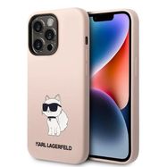 Karl Lagerfeld KLHCP14LSNCHBCP iPhone 14 Pro 6.1&quot; hardcase pink/pink Silicone Choupette, Karl Lagerfeld