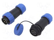 Connector: circular; male + female; PIN: 4; 500V; 3A; IP67 CONNFLY