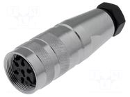 Connector: M16; plug; female; PIN: 7; 5A; 300V; C091D; soldering; 360° AMPHENOL