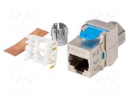 RJ45 module; silver; Cat: Cat 8; on cable; RJ45 socket; -10÷60°C LANBERG