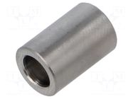 Spacer sleeve; 15mm; cylindrical; stainless steel; Out.diam: 10mm DREMEC