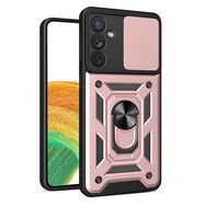 Hybrid Armor Camshield case for Samsung Galaxy A34 5G armored case with camera cover pink, Hurtel