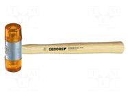 Hammer; 290mm; round; hard cellulose acetate; wood (ash); Ø: 35mm GEDORE