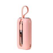 Joyroom mini powerbank 10000mAh Colorful Series 22.5W with 2 built-in USB C and Lightning cables pink (JR-L012), Joyroom