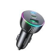 Joyroom car charger 70W with 3 ports: USB, 2 x USB C black (JR-CL26), Joyroom