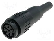 Plug; DIN; female; PIN: 6; straight; for cable; soldering; 300V; 5A AMPHENOL
