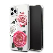 Guess GUHCN58ROSTRT iPhone 11 Pro transparent hardcase Flower Desire Pink & White Rose, Guess