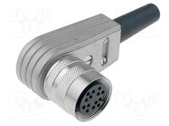 Connector: M16; plug; female; soldering; for cable; PIN: 14; 3A; 150V AMPHENOL