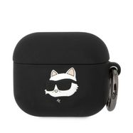 Karl Lagerfeld KLA3RUNCHK AirPods 3 cover black/black Silicone Choupette Head 3D, Karl Lagerfeld