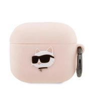 Karl Lagerfeld KLA3RUNCHP AirPods 3 cover pink/pink Silicone Choupette Head 3D, Karl Lagerfeld