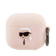 Karl Lagerfeld KLA3RUNIKP AirPods 3 cover pink/pink Silicone Karl Head 3D, Karl Lagerfeld