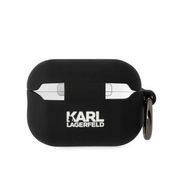 Karl Lagerfeld KLAP2RUNIKK AirPods Pro 2 cover black/black Silicone Karl Head 3D, Karl Lagerfeld