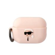 Karl Lagerfeld KLAP2RUNIKP AirPods Pro 2 cover pink/pink Silicone Karl Head 3D, Karl Lagerfeld