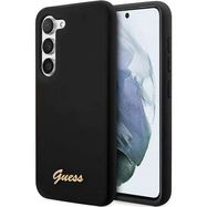 Guess GUHCS23SSLSMK S23 S911 black/black hardcase Silicone Vintage Gold Logo, Guess